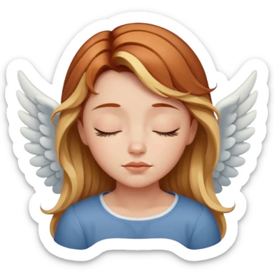 Sleepy angel with auburn hair the blonde balayage sticker