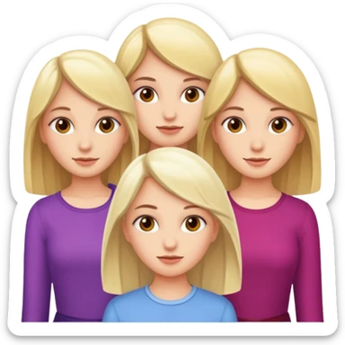 Five fair-skinned girls sticker