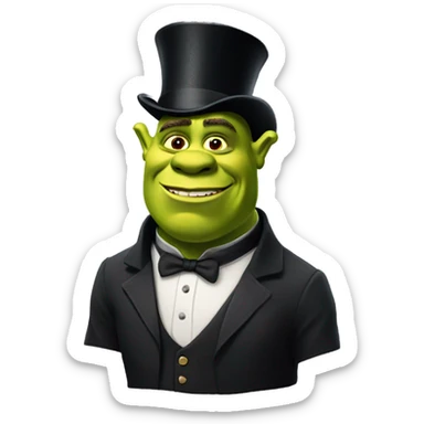 Shrek in a top hat sticker
