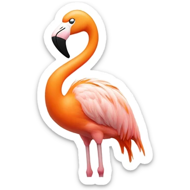 Flamingo That’s Disgusted Sitting on the toilet and he’s the color orange  sticker