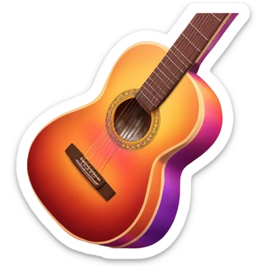 Sunset and acoustic guitar sticker