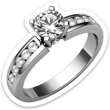 glitter white diamond married ring sticker