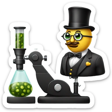Gentleman pickle with a microscope  sticker