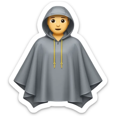 grey rain poncho sticker