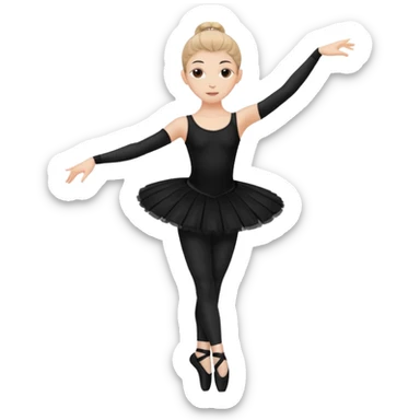 Ballet dancer, black clothes sticker