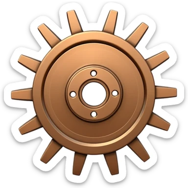 Metal cog wheel contraption sticker