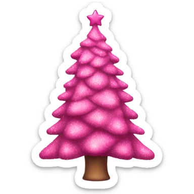 pink christmas tree sticker