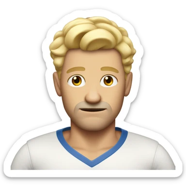 Bad bowler blonde man sticker