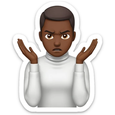 Angry person putting hands on neck  sticker