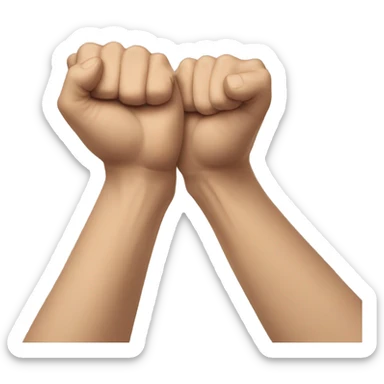 hands on fists except for the index and thumbs, pushed together. The index is pointing at the ceiling, while a head rests upon the thumbs. A curious, and concerned look on the heads face sticker