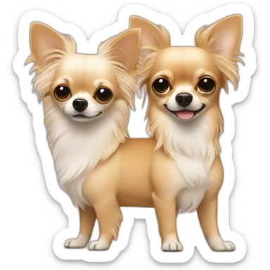 Long hair sand chihuahua with gay couple sticker