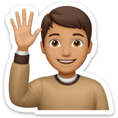 😝👋🏼Derrien la tête la main  sticker