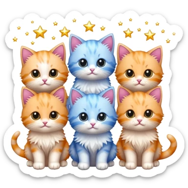 Sparkles and lots of super tiny kittens  sticker