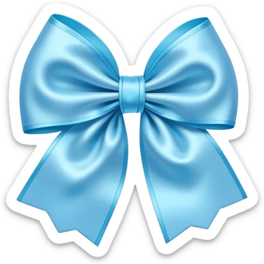 Light blue bow on light blue bow sticker