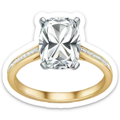 elongated cushion cut engagement ring sticker