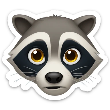 raccoon crying with tears sticker
