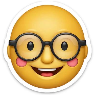 make a black emoji of  Smart smiley with glasses stock vector  sticker