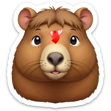 Capibara tierno enamorado sticker