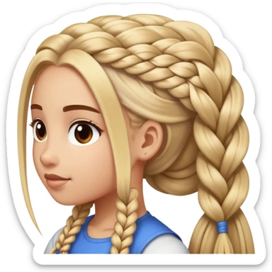 Girl braiding someone’s long hair sticker