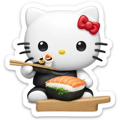 Hello kitty eating sushi  sticker