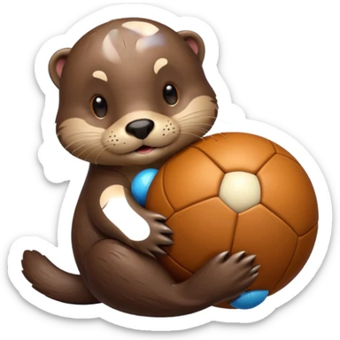 otter with ball sticker