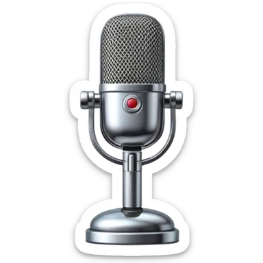 Microfono podcast vintage colorato sticker