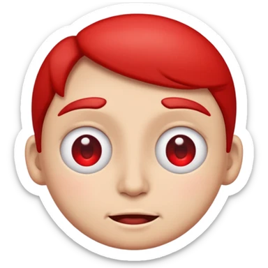 Crea un emoji kn los ojos ojos rojos, achinados sticker