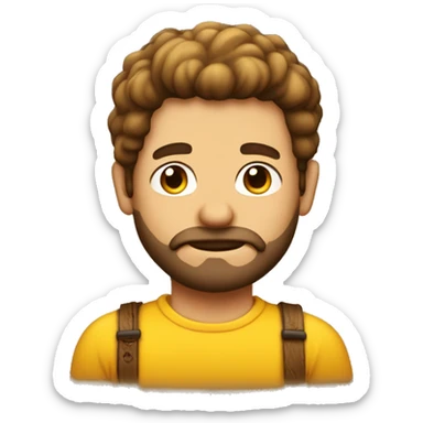 Hombre pelo amarillo,con un maso de madera en la mano sticker