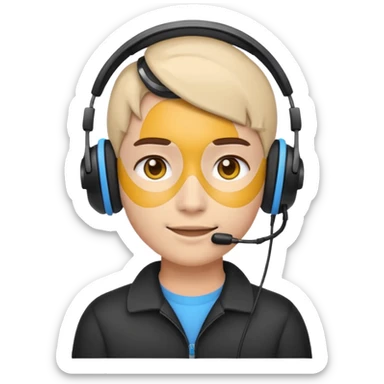 Emoji operator in headset sticker