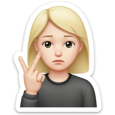 Sad face that’s doing the middle finger sticker