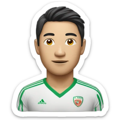 slim Asian soccer player sticker