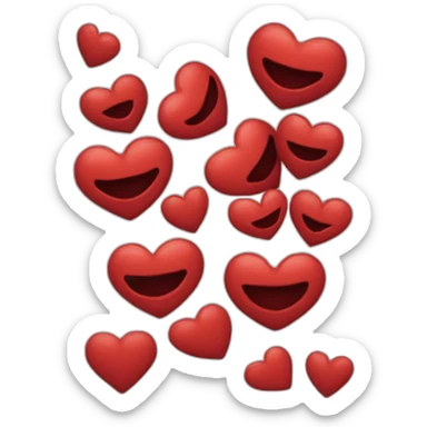 Cœur rouge sur fond noir sticker