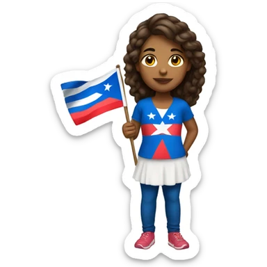 Latina girl with puerto Rico flag sticker