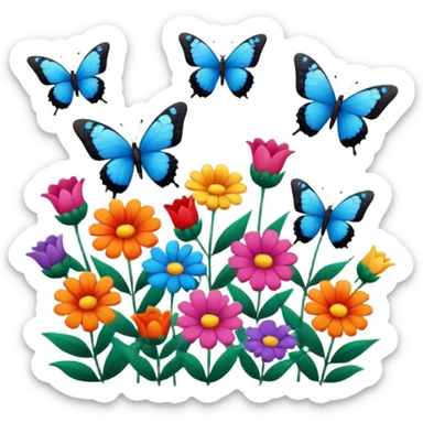 flowers butterflies frame certificates for kids sticker
