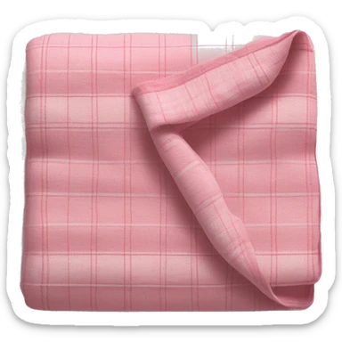 linen color pink and plaid folded blanket sticker