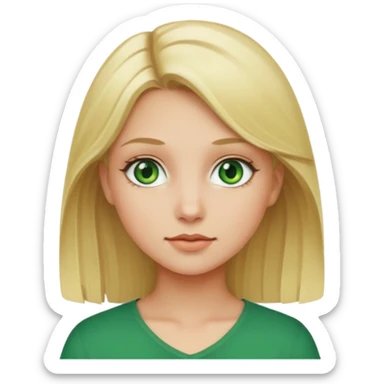 Girl blonde Green eyes sticker