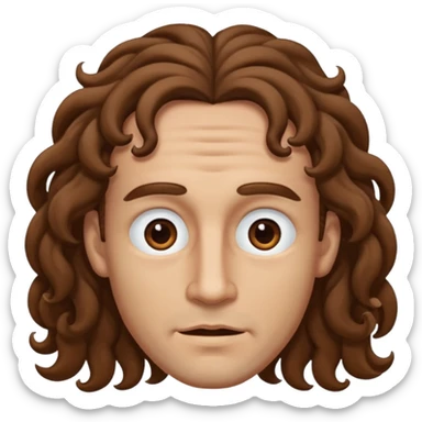 Make the curls on his forehead longer, above the eyes  sticker
