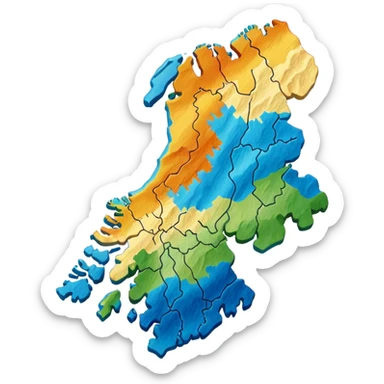 Finland geography map sticker