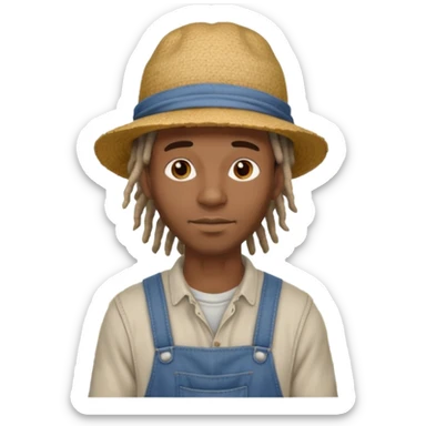 black cotton picker guy with dreadds sticker