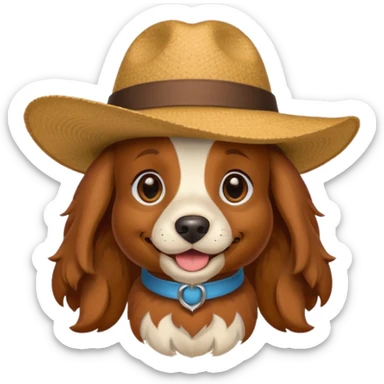 un cocker avec un chapeau sticker