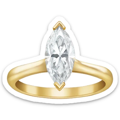 Marquise shaped diamond ring with gold band  sticker