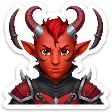 dnd male character tiefling and cloth sticker
