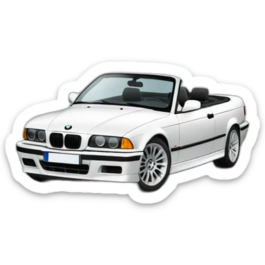Bmw e36 white cabrio sticker