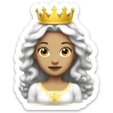 a white princess with a yellow crown sticker