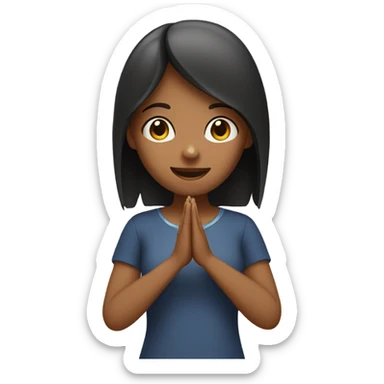 girl make a W with two hands sticker