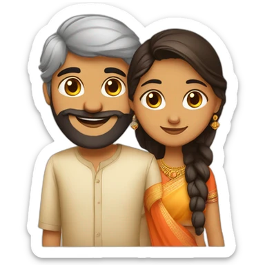 cute indian couple south indian girl from Kerala and a bearded Gujarati boy sticker