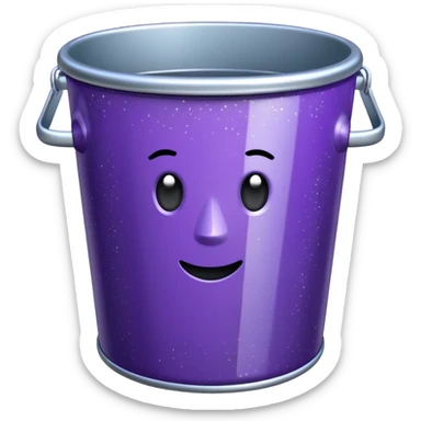 Glitter Purple and Cian  metal rubbish bin sticker