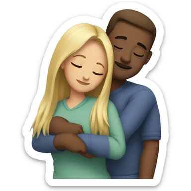 Couple cuddling  sticker