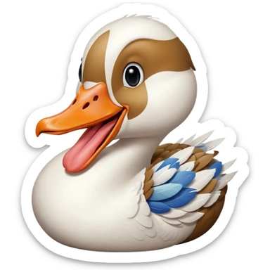 Goose winking with tongue sticking out sticker