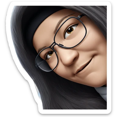 smiling girl under the clouds sticker